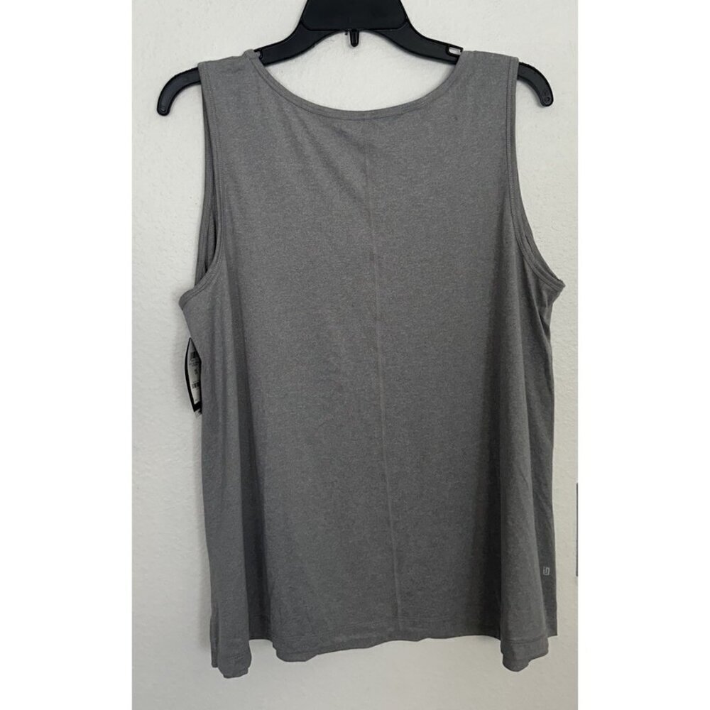 ID Ideology Plus Size Solid Essentials Crewneck Tank Top Women's Storm Gray New - Picture 3 of 10